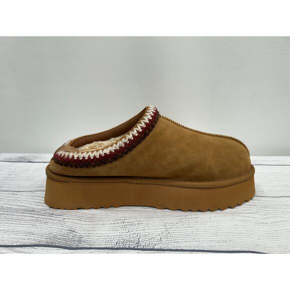 Steve Madden Womens Selena Brown Cow Suede Slip On Platform Slippers Mule Sz 12M - Picture 3 of 13
